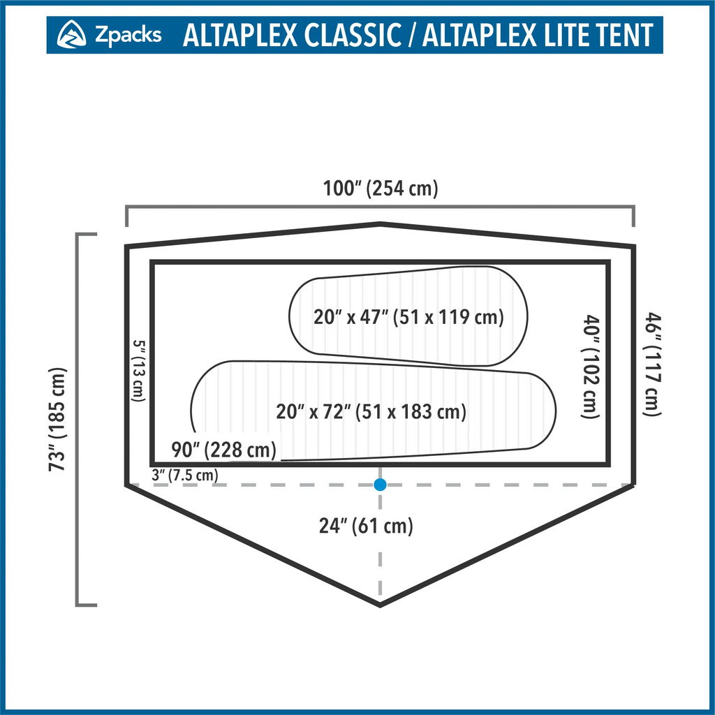 Zpacks Altaplex Classic 1 Person Ultralight Tent Dimensions