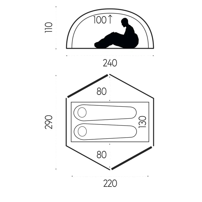 Fjallraven Abisko Dome 2 Person 4 Season Backpacking Tent Diagram