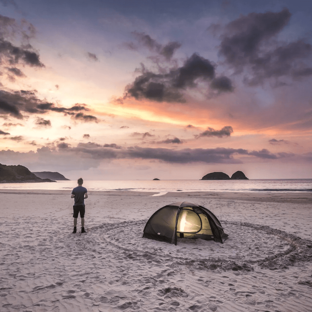 Fjallraven Abisko Dome 2 Person 4 Season Backpacking Tent Lifestyle Beach