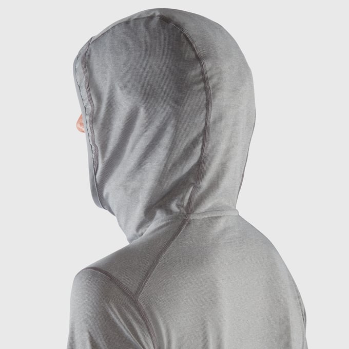 Fjallraven Men's Abisko Sun Hoodie Model Hood Up Detail