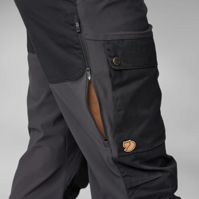 Fjallraven Men's Keb Trousers Model Close Up Leg Stretch Open Zip Breathability