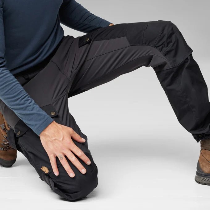 Fjallraven Men's Keb Trousers Model Close Up Leg Stretch fabric