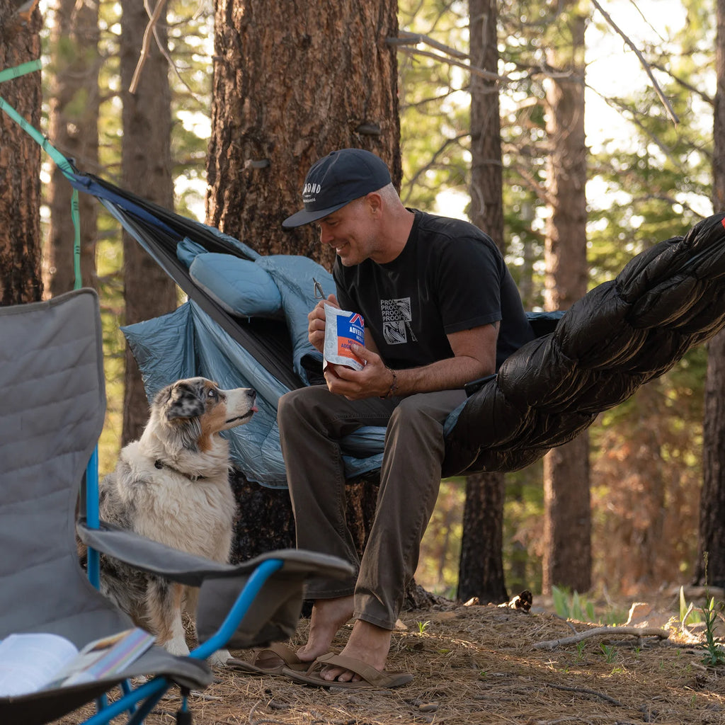 Grand Trunk Siesta Hammock Lifestyle Man and Dog