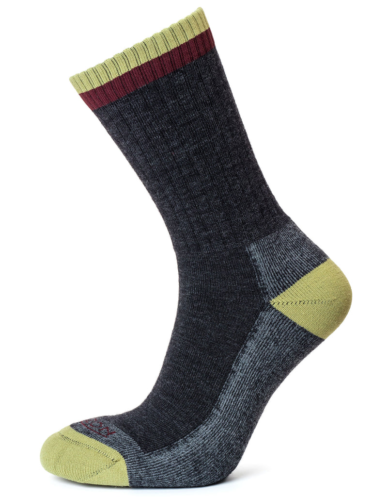Horizon Socks Men's Premium Merino Micro Crew Hiking Socks Anthra Burgundy