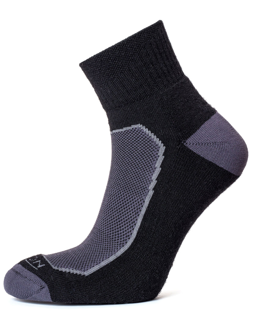 Horizon Socks Premium Merino Quarter Socks Black Charcoal
