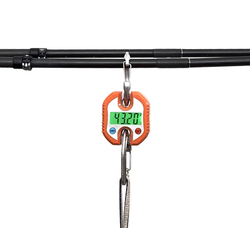 Durston Gear Iceline Trekking Poles with scales showing weight