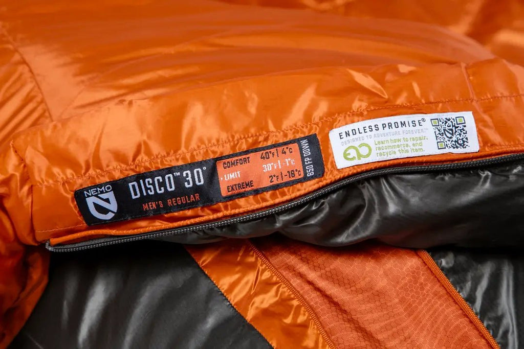NEMO Men's Disco 30 Down Sleeping Bag Temperature Rating