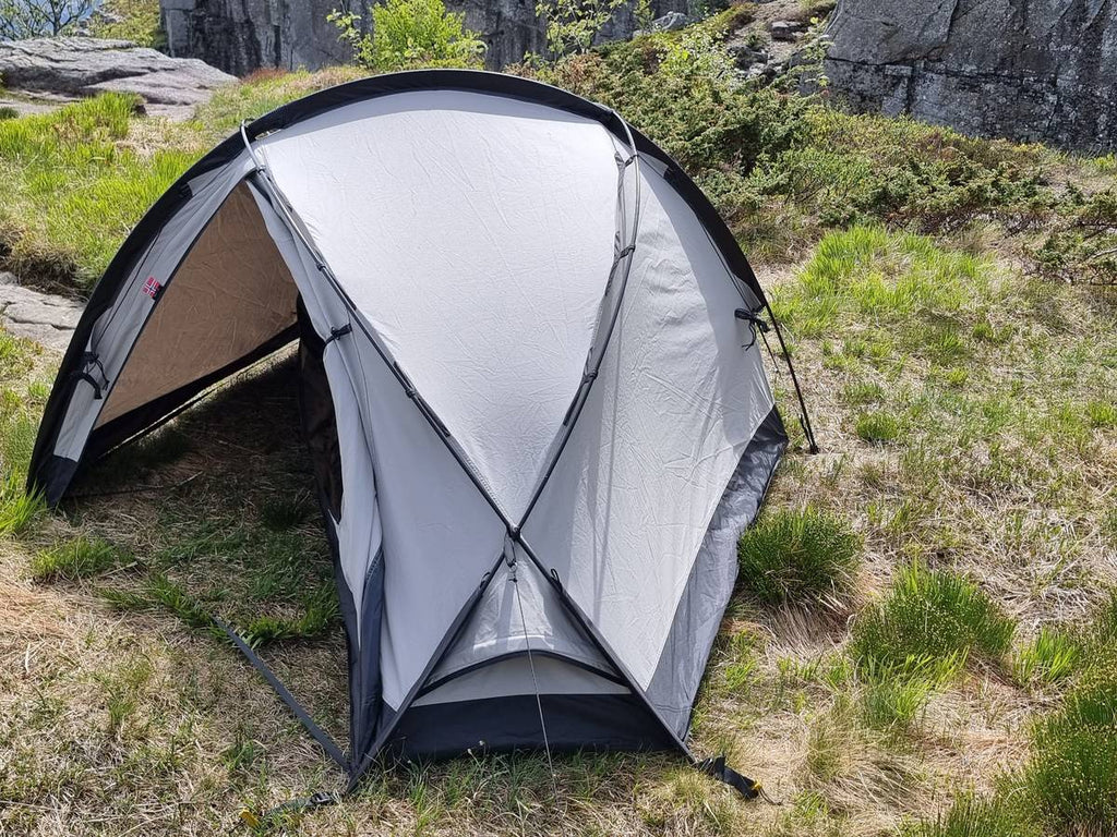 NORTENT Vern 1 PC 4 Season Backpacking Tent  Pitched Outside
