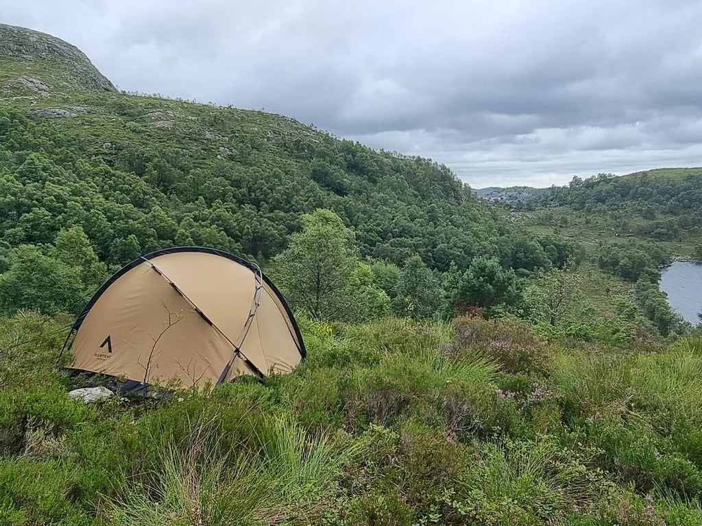 NORTENT Vern 1 PC 4 Season Backpacking Tent  Pitched Outside Forest