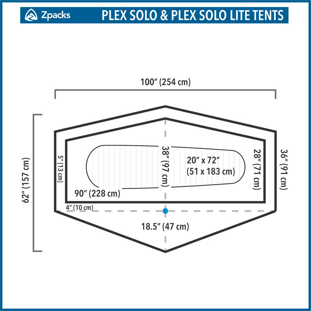 Zpacks Plex Solo Lite 1 Person Ultralight Tent Dimensions