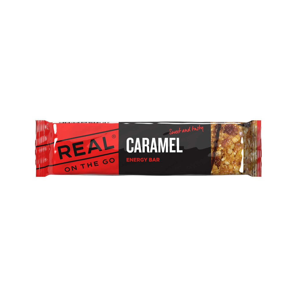 Real Turmat On The Go Caramel Energy Bar Front