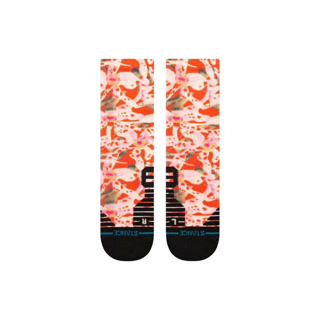 Stance Encyclia Mid Crew Hiking Socks Red Foot Side by Side