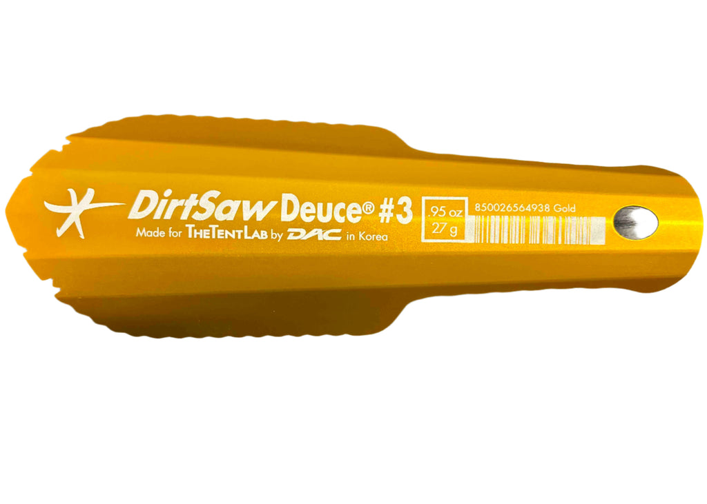TheTentLab DirtSaw Deuce #3 Ultralight Backpacking Trowel One or Two Handed Gold