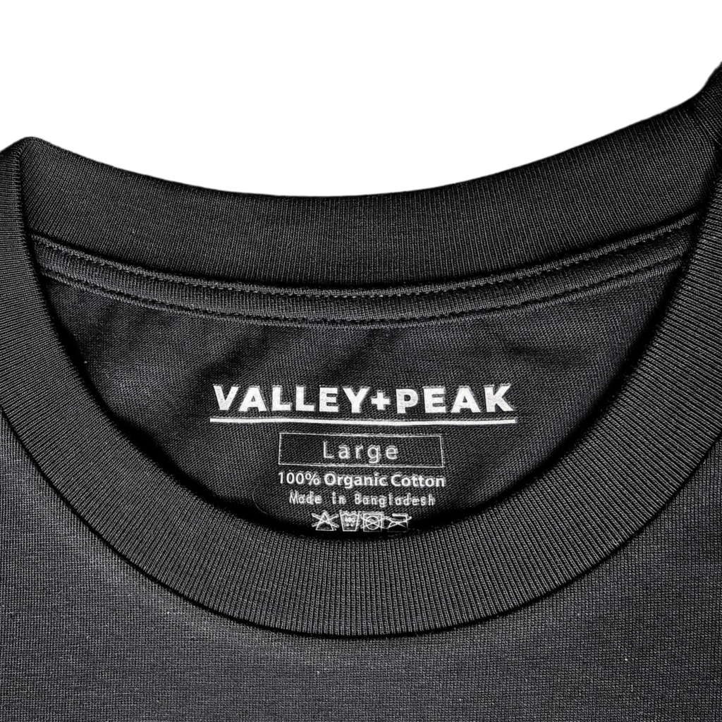 Valley + Peak 'Classic Icon' Organic Cotton T-Shirt Collar Detail