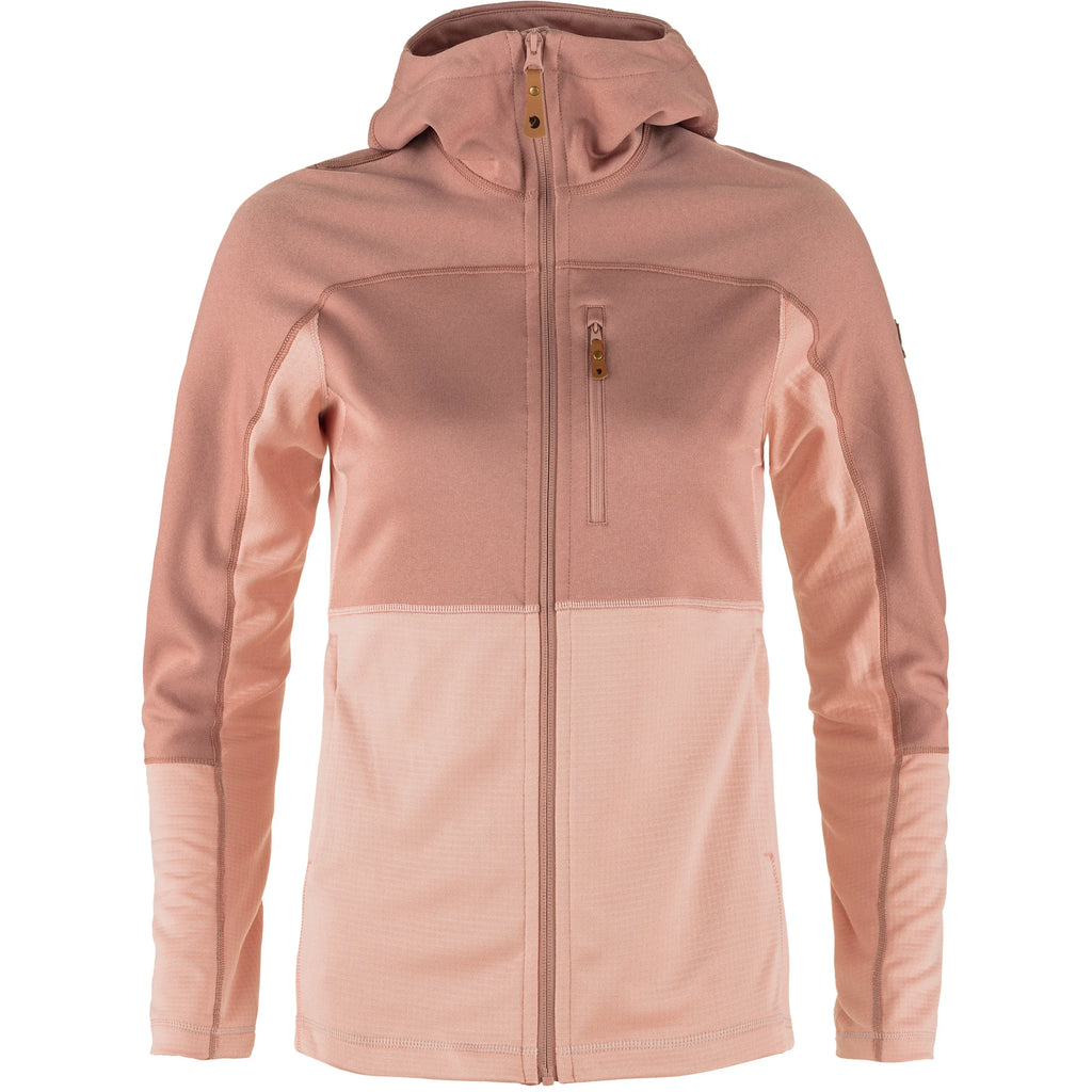 Pink hooded jacket on a white background
