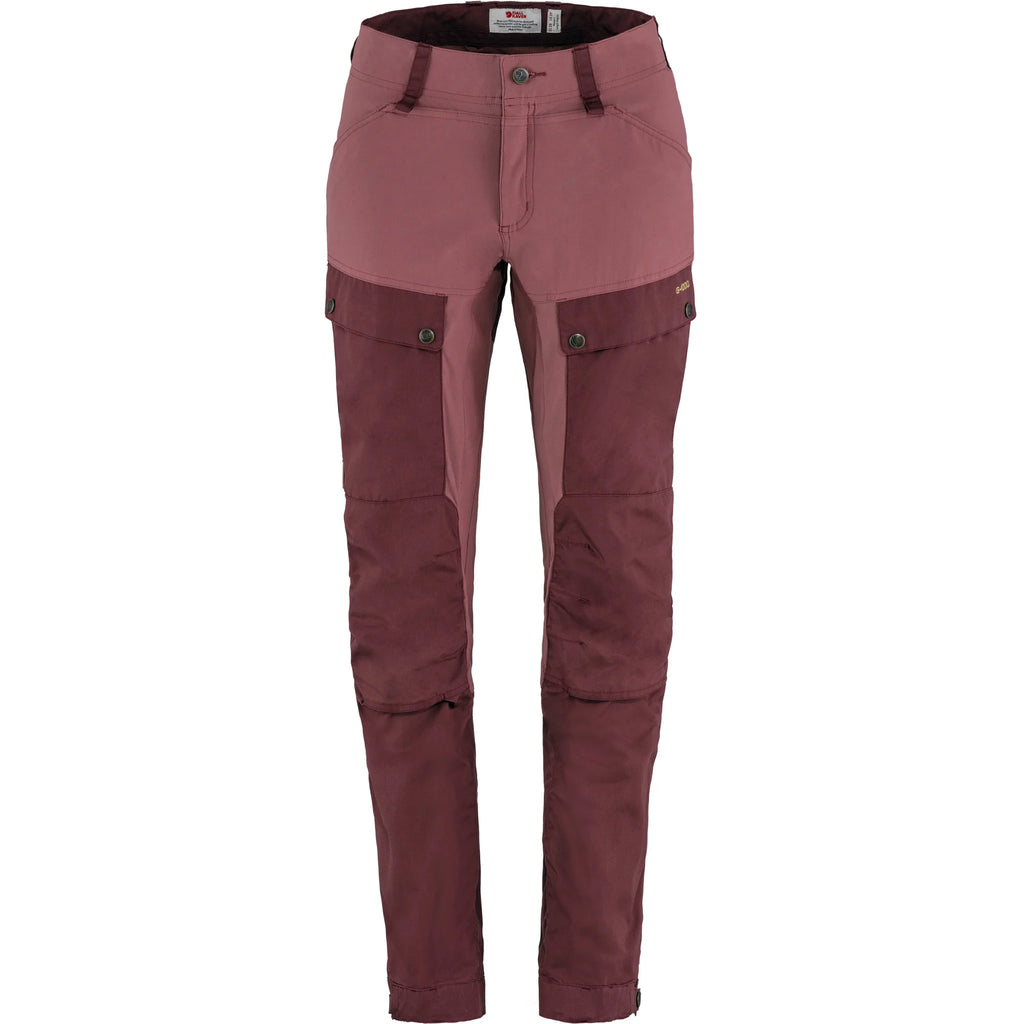 Maroon pants with multiple pockets on a white background