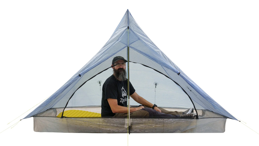 Zpacks Altaplex Lite 1 Person Ultralight Tent with person inside