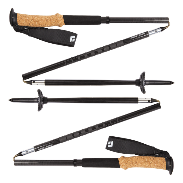 Black Diamond Alpine Carbon Z Trekking Poles Pair Hiking Valley and Peak