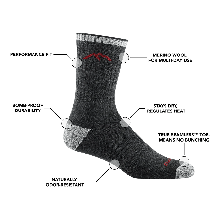 Darn Tough Hiker Micro Crew Midweight with Cushion Socks Cushion