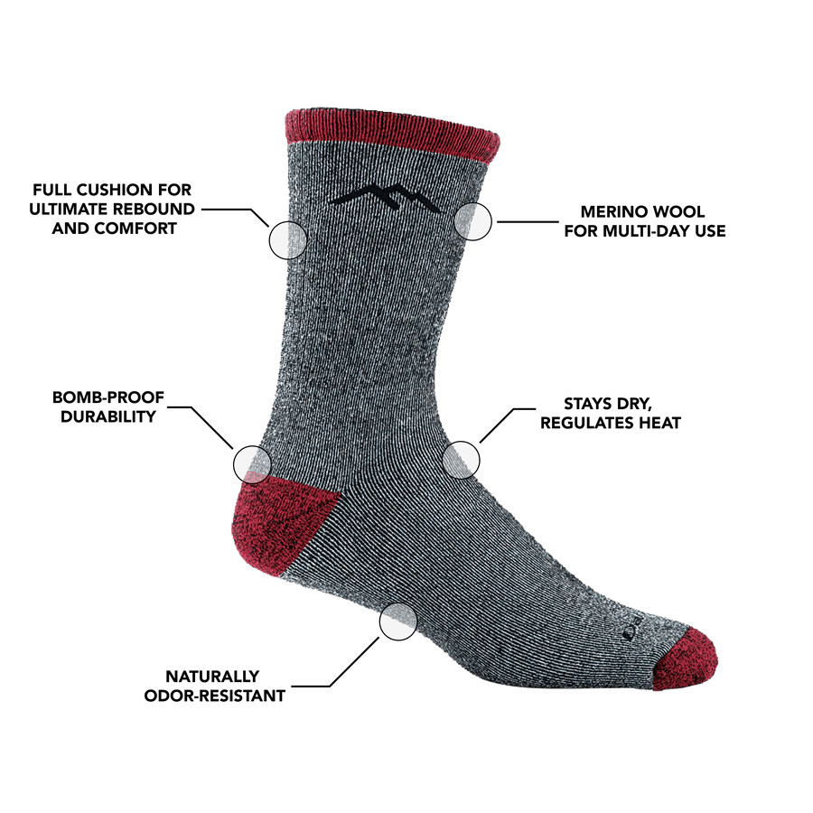 Darn Tough Mountaineering Micro Crew Heavyweight with Full Cushion Socks Specifications