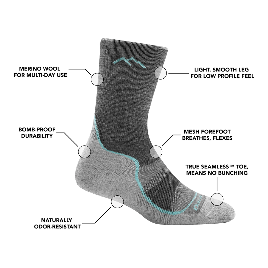 Darn ToughDarn Tough Women's Light Hiker Micro Crew Lightweight Hiking Socks