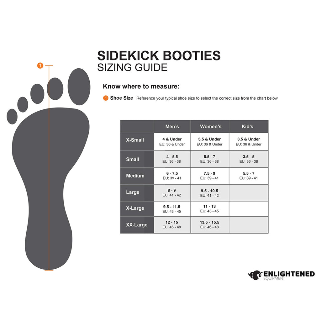 Enlightened Equipment Torrid Booties Sizing Guide