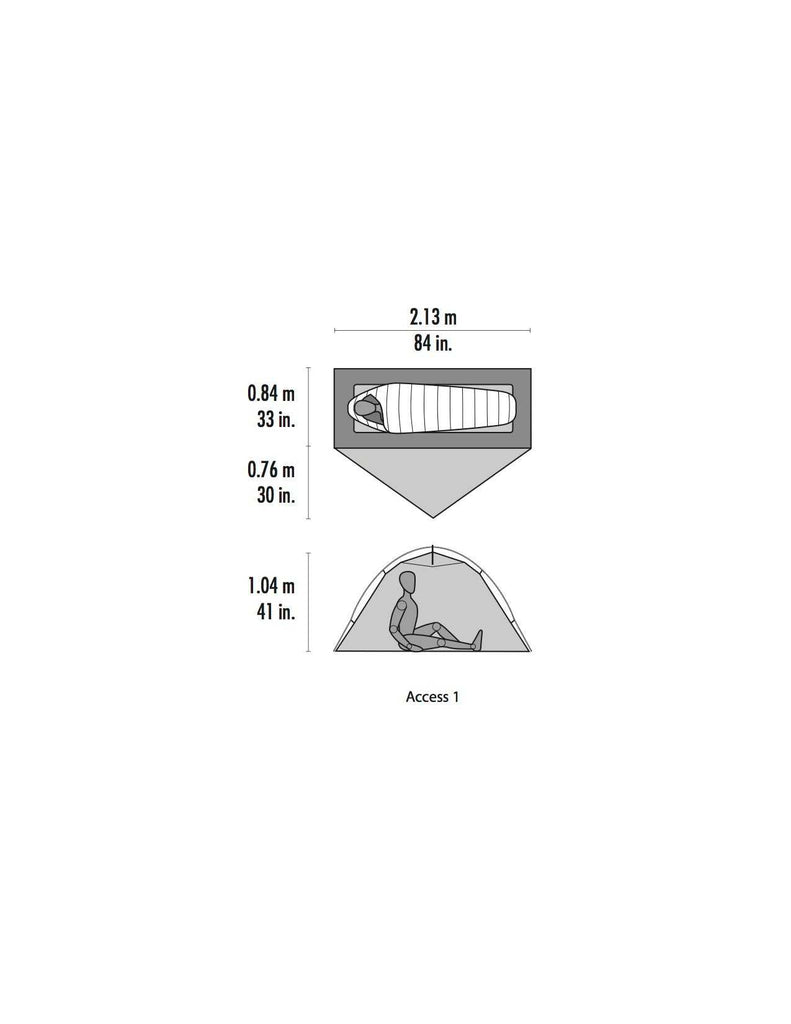 MSR Access 1 Ultralight 4 Season Tent Measurements