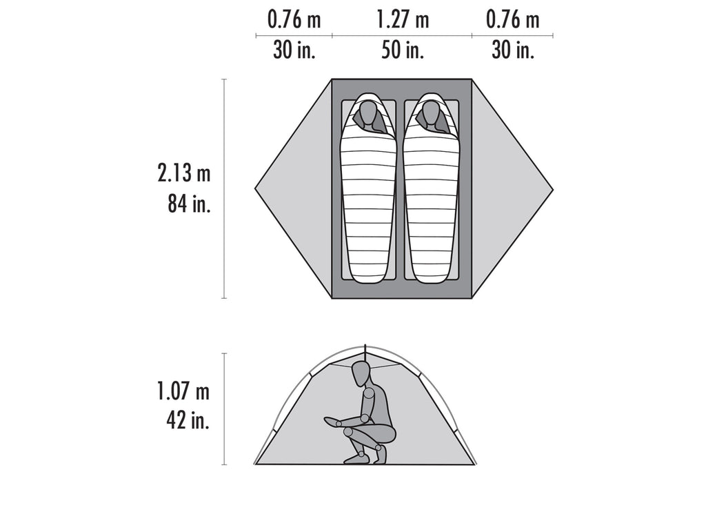 MSR Access 2 Backpacking 4 Season Tent Measurements