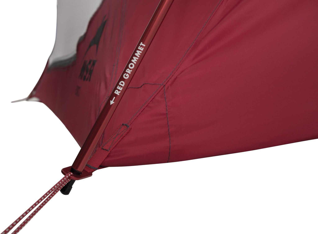 MSR Elixir 2 Backpacking Tent + Footprint Red Pole