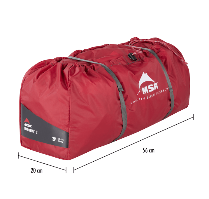 MSR Tindheim 2 Backpacking Tunnel Tent + Footprint Packsize