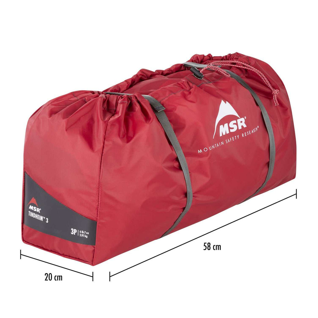 MSR Tindheim 3 Backpacking Tunnel Tent + Footprint Tent Bag