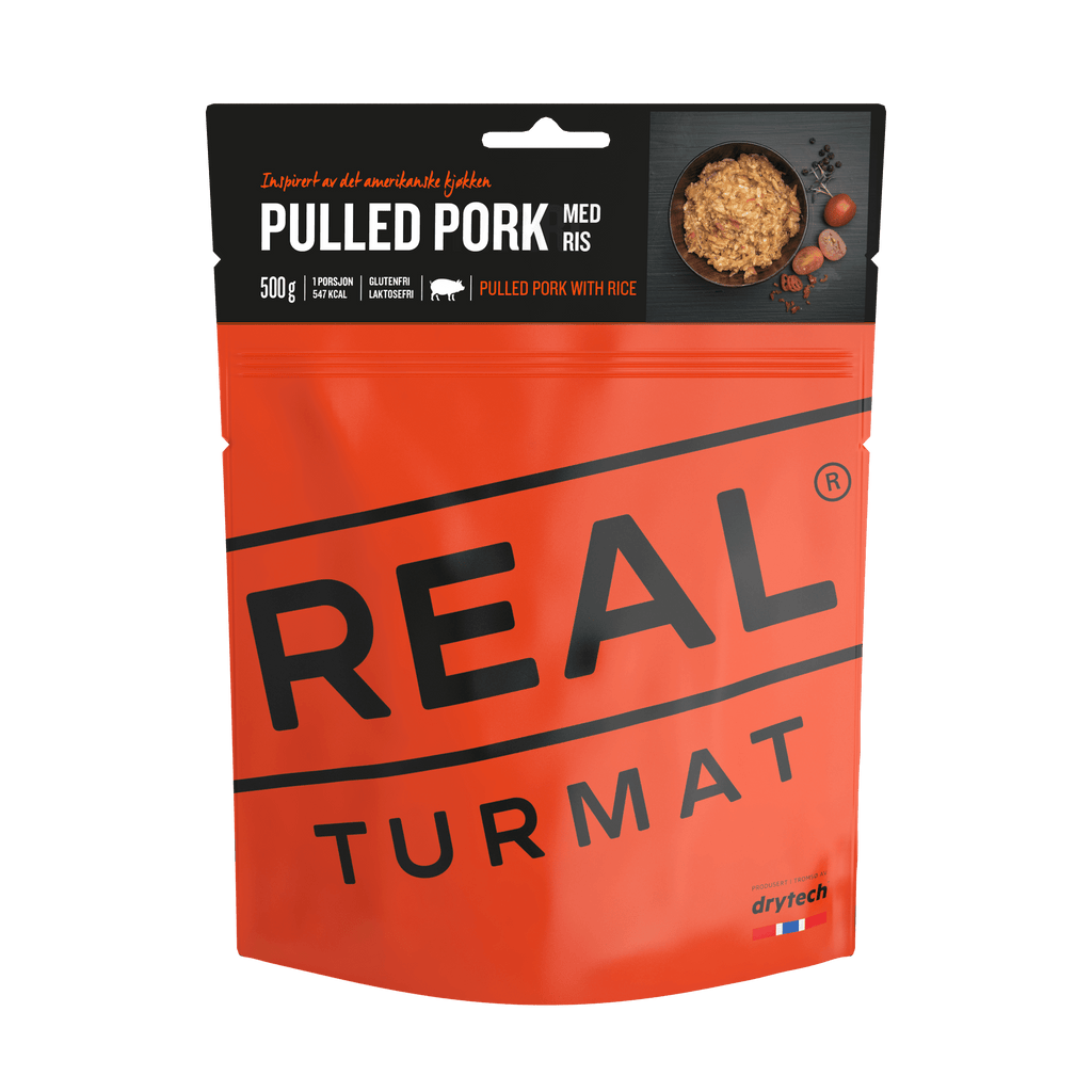 Real Turmat Pulled Pork with Rice Front