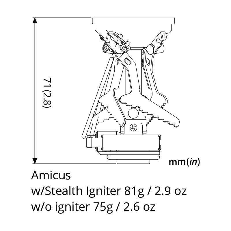 SOTO Amicus with Stealth Igniter Dimensions
