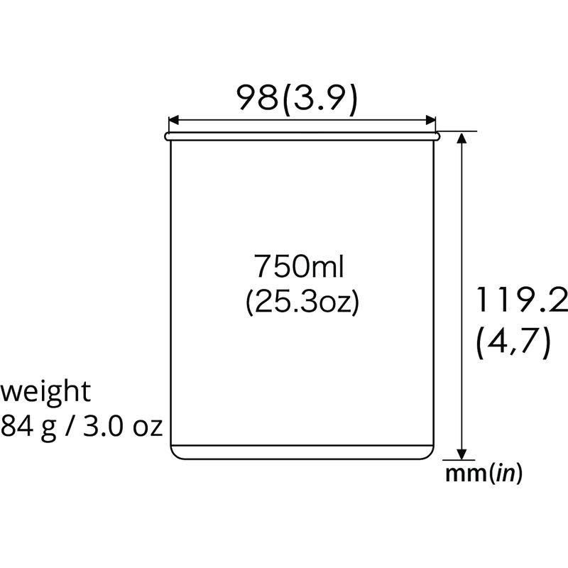 SOTO Thermostack Combo 750ml Pot Dimensions