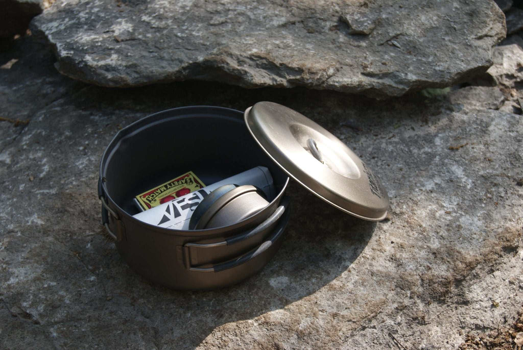 Vesuv Outdoor Titanium Windshields for Evernew Storage Pot